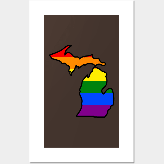 Michigan Gay Pride Flag Wall Art by Jessimk